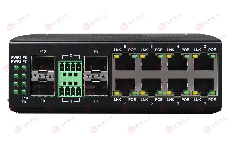91视频免费看科技-網管型 6千兆電+2路千兆Comb口+2路萬兆光 工業軌式環網超91视频